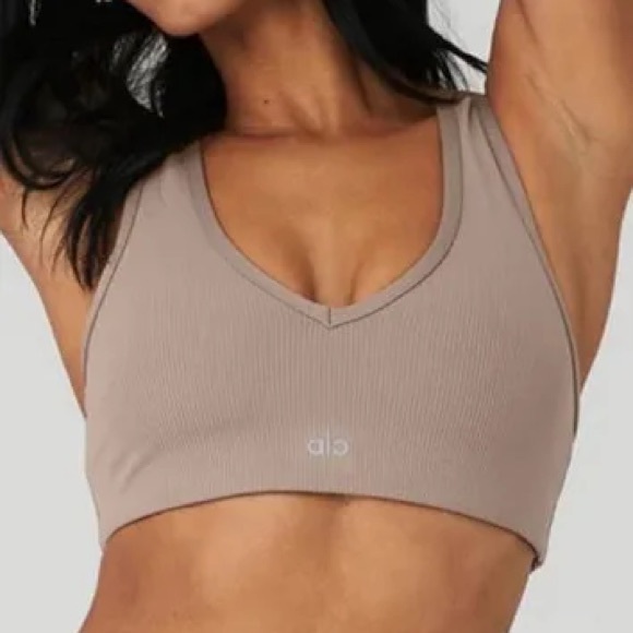 ALO Yoga Tops - Alo Yoga Jump Start V Bra in Taupe size Small